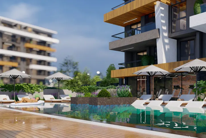 Apartment 1+1 in a new complex in Gazipasa area