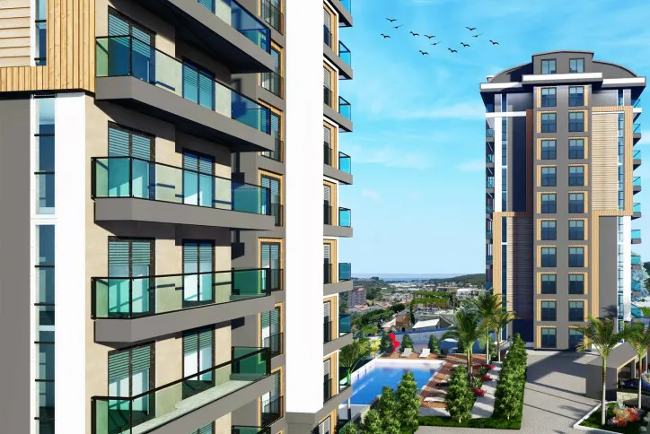 Lyxlägenheter i ett komplex med sociala faciliteter i Avsallar Alanya