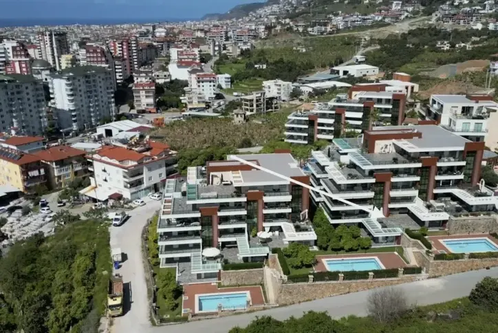 Luxury Garden Apartment with 90 m² Terrace and Pool-Front Setting in Cikcilli