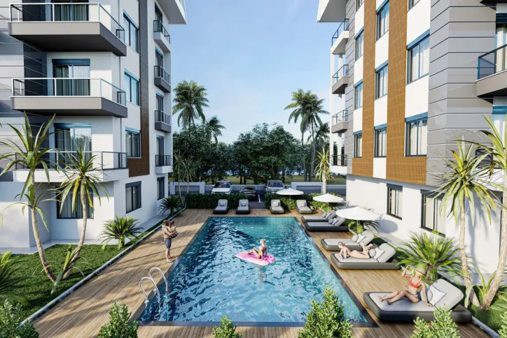 New 1+1 apartment in Oba, Alanya — 52 m²