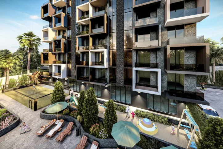 New Apartments in a Complex with Swimming Pool in Mahmutlar, Alanya