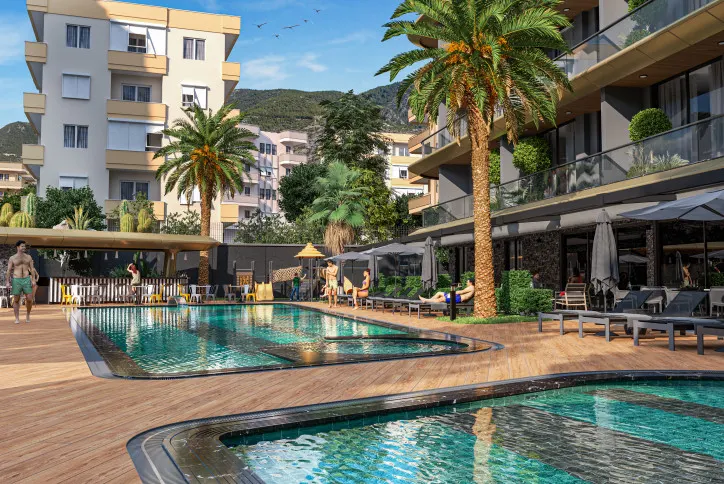 Excellent project with complete infrastructure in the center of Alanya
