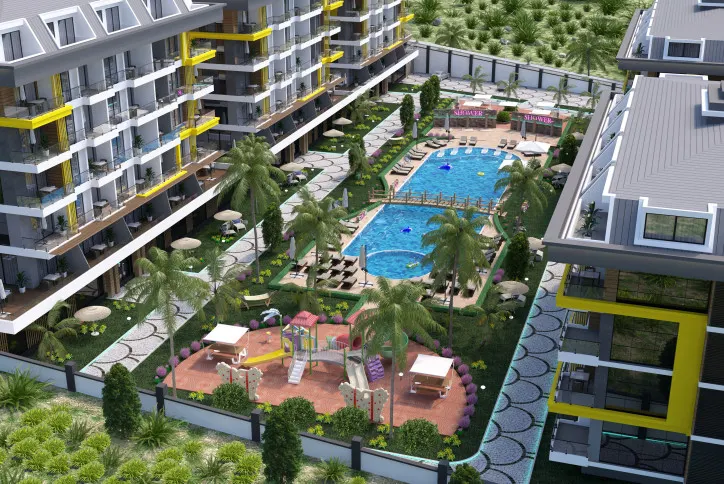 One-room apartment in Alanya just 400 meters from the sea