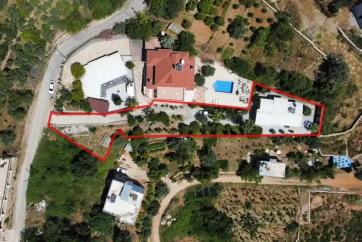 Detached Villa with Large Private Land and Panoramic Views in Alanya