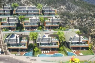 Villa 5+1 350 m2 for sale in Alanya, with sea view