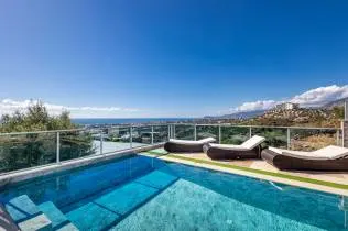 Spacious furnished villa with panoramic sea views in Kargicak