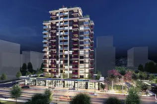 Apartments under construction in installments in the city of Mersin.