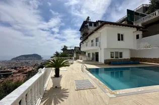 Luxury Villa with Sea and Castle View in Tepe, Alanya