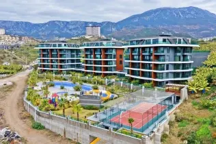 Luxury Furnished Garden Duplex with Sea & Pool Views in Kargıcak