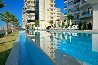 Mysig 1+1 lägenhet med en yta på 53,8 m2 i ett nytt komplex i det vackra Mahmutlar-området i Alanya
