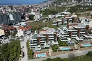Luxury Garden Apartment with 90 m² Terrace and Pool-Front Setting in Cikcilli