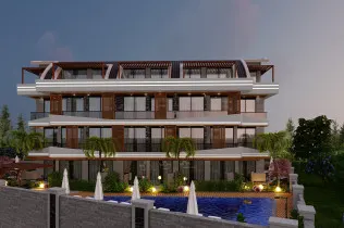 Modern project under construction in Alanya