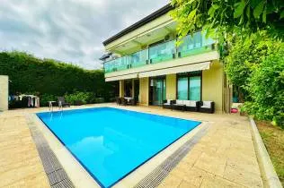 Luxury furnished villa with pool and sea views in Kargicak