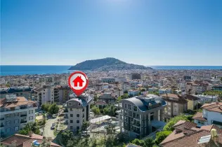 2+1 Apartment in Cikcilli with Sea and Mountain View