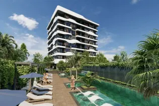 New Modern project in Avsallar, Alanya with modern exterior design