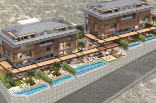 Modern complex in Alanya with various apartment layouts