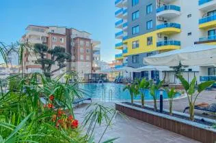 Bright apartment in the modern complex of Alanya — 54.64 m², west side