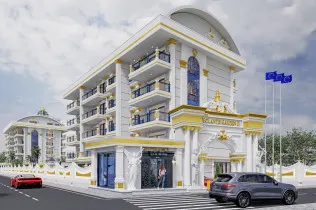Luxurious apartments in the open area of Alanya