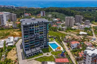 1+1 apartment with sea views in a residential complex with amenities